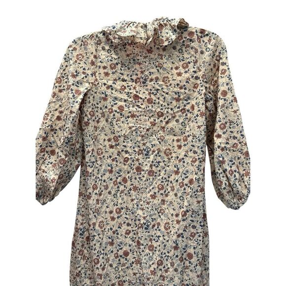 Christy Dawn The Plum Dress S Sand Anemone Vine Puff Floral Ruffle Paisley Boho - Picture 8 of 13